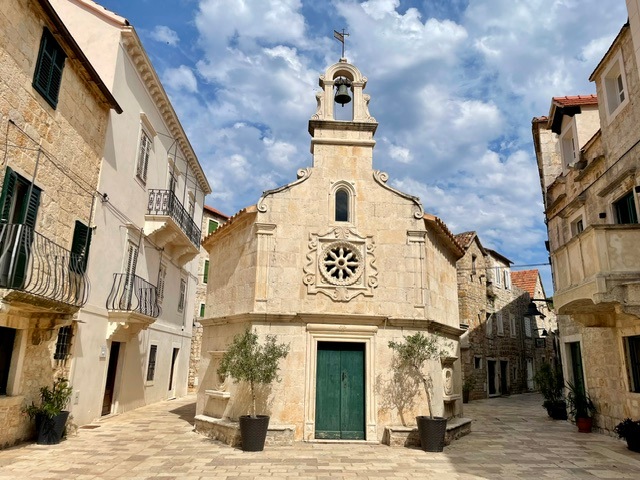 Church in Jesla Old Town on the Dalmatian Island of Hvar in Croatia