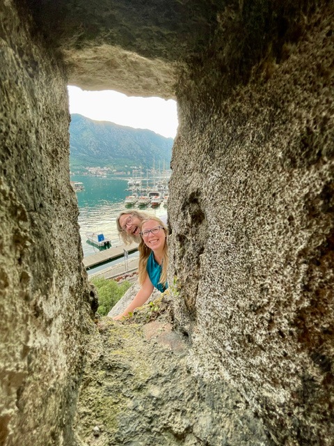 Window through the walls of Historic Old Town of Kotor, Montenegro