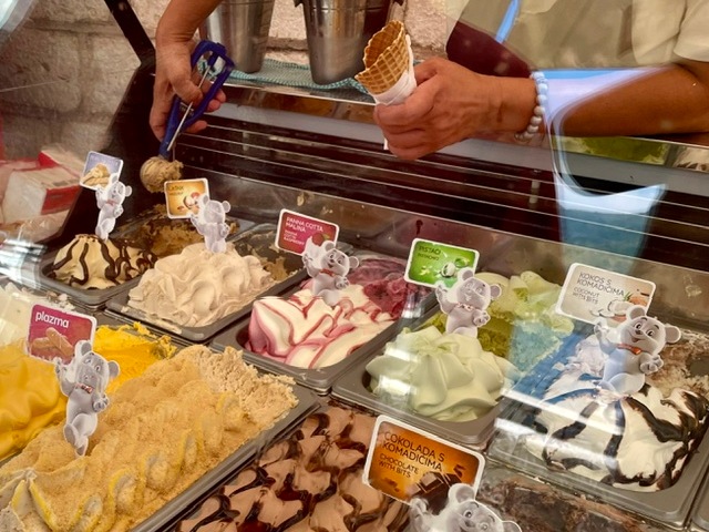 Ice cream in Perast, Montenegro