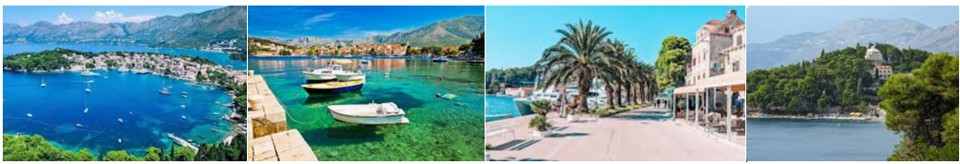 Overview photos of Cavtat in Croatia