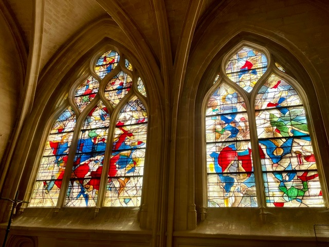 Stained glass windows in Senlis, France