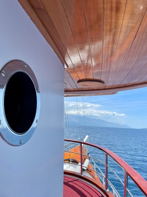Port-holes on Travel Talk Tours small boat cruise on SS Morena